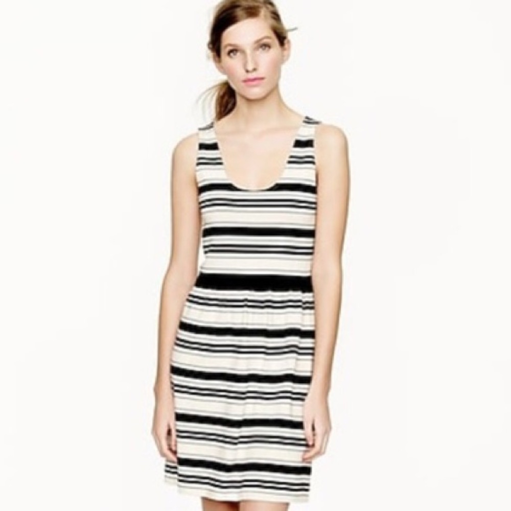 J. Crew Villa Dress Stripe Black White M Tank Top